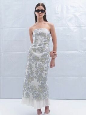 Anna Quan Aelin Brocade Midi Dress Never Worn